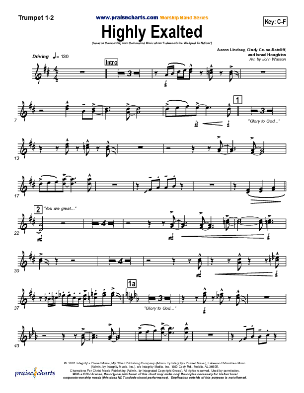 Highly Exalted Trumpet 1,2 (Lakewood Church)