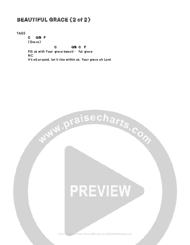 Beautiful Grace Chord Chart (Brothers McClurg)