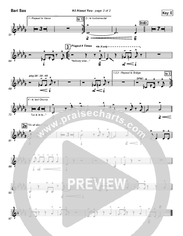 All About You Bari Sax (Lakewood Church)