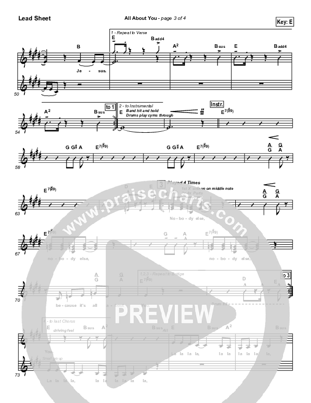 All About You Lead Sheet (Lakewood Church)