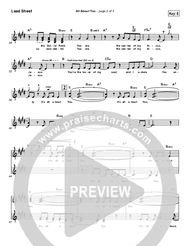 All About You Lead Sheet (SAT) (Lakewood Church)