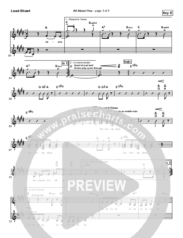 All About You Lead Sheet (SAT) (Lakewood Church)