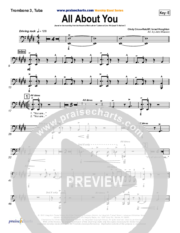 All About You Trombone 3/Tuba (Lakewood Church)