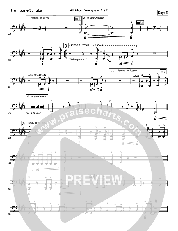 All About You Trombone 3/Tuba (Lakewood Church)