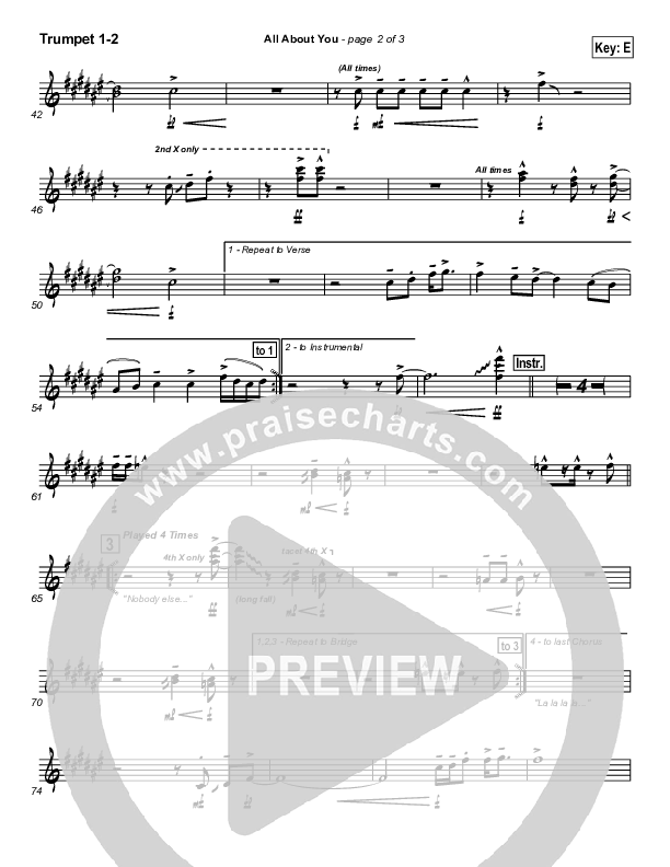 All About You Trumpet 1,2 (Lakewood Church)