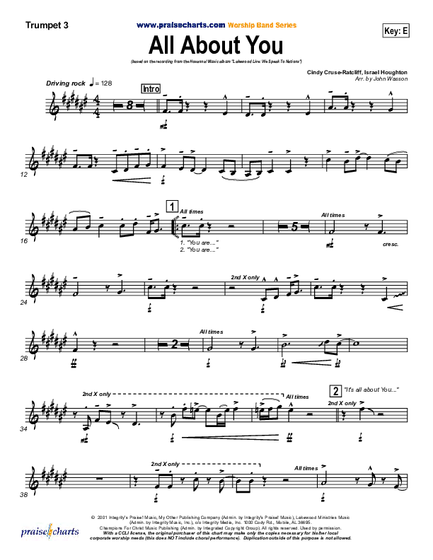All About You Trumpet 3 (Lakewood Church)