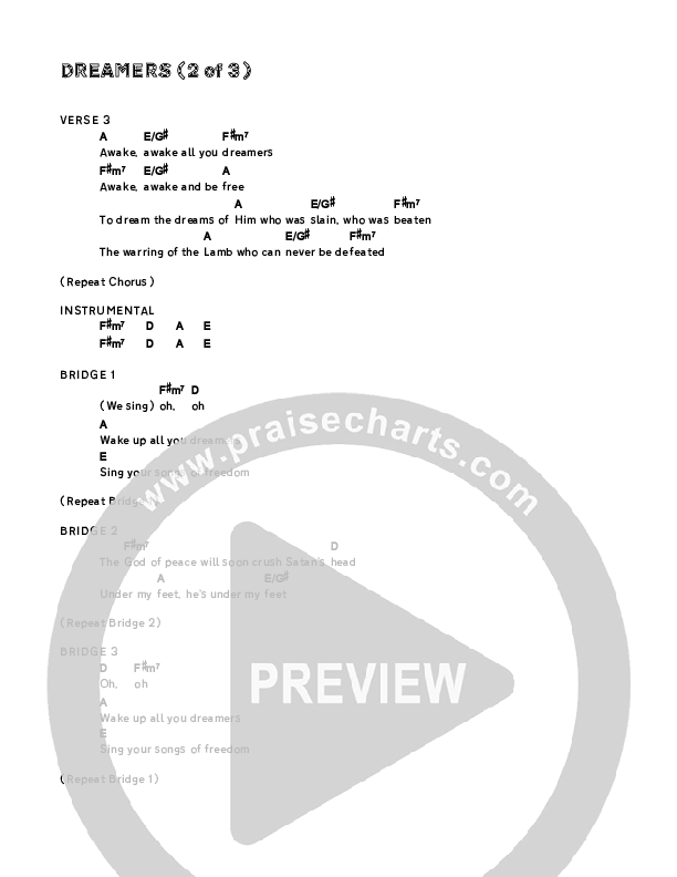 Dreamers Chords & Lyrics (Daniel Bashta)