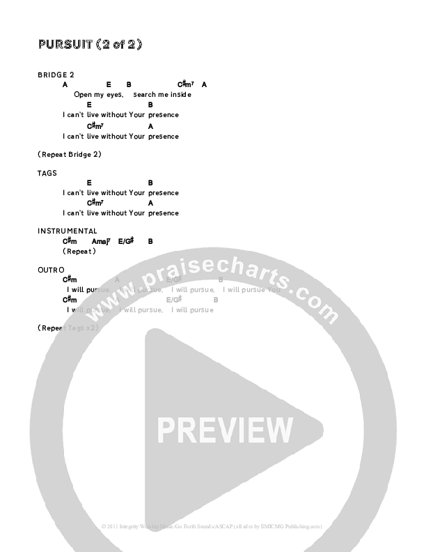 Pursuit Chord Chart (Daniel Bashta)