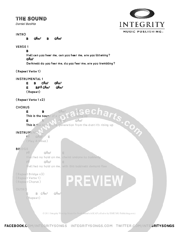 The Sound Chords & Lyrics (Daniel Bashta)