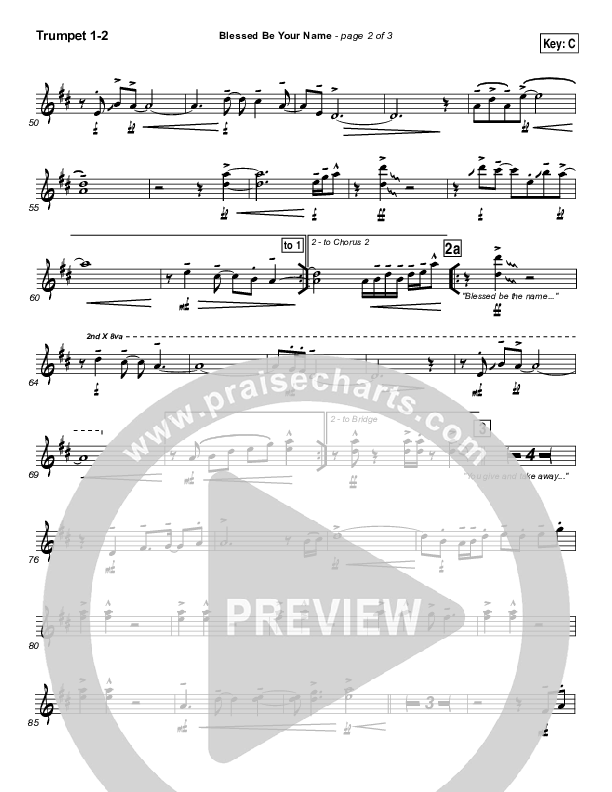 Blessed Be Your Name Trumpet 1,2 (Newsong)
