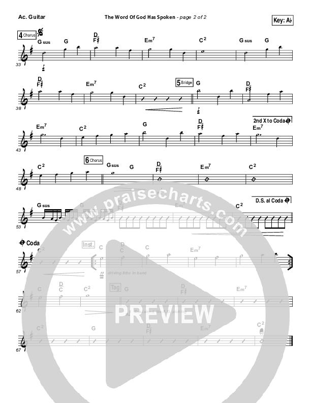 The Word Of God Has Spoken Acoustic Guitar (Travis Cottrell)