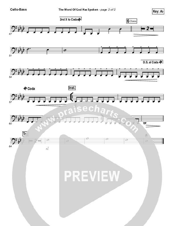 The Word Of God Has Spoken Cello/Bass (Travis Cottrell)