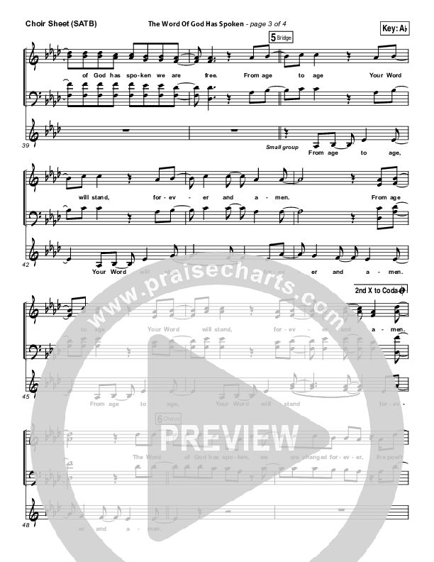 The Word Of God Has Spoken Choir Sheet (SATB) (Travis Cottrell)