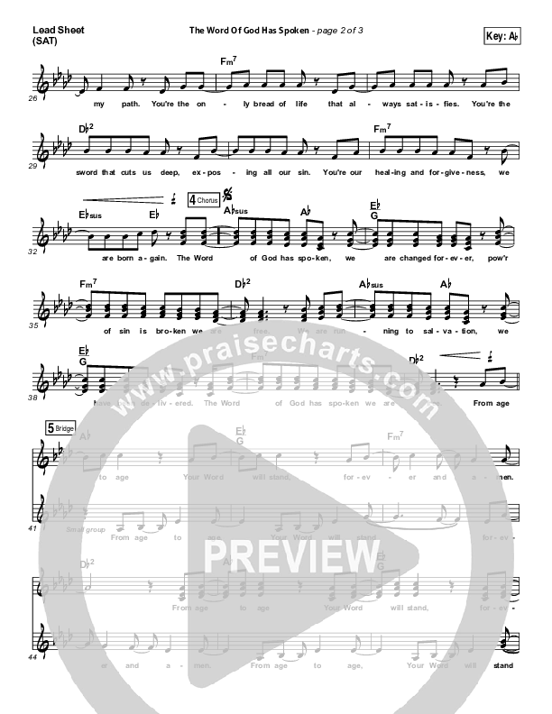 The Word Of God Has Spoken Lead Sheet (SAT) (Travis Cottrell)