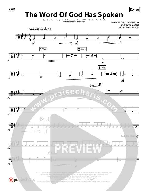 The Word Of God Has Spoken Viola (Travis Cottrell)