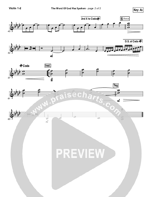 The Word Of God Has Spoken Violin 1/2 (Travis Cottrell)