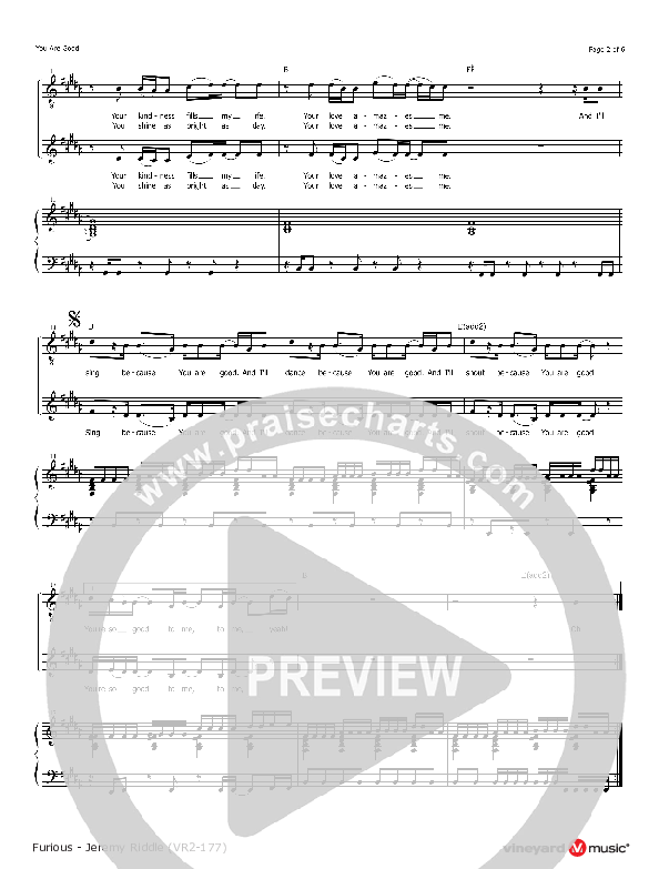 You Are Good Piano/Vocal (Jeremy Riddle)