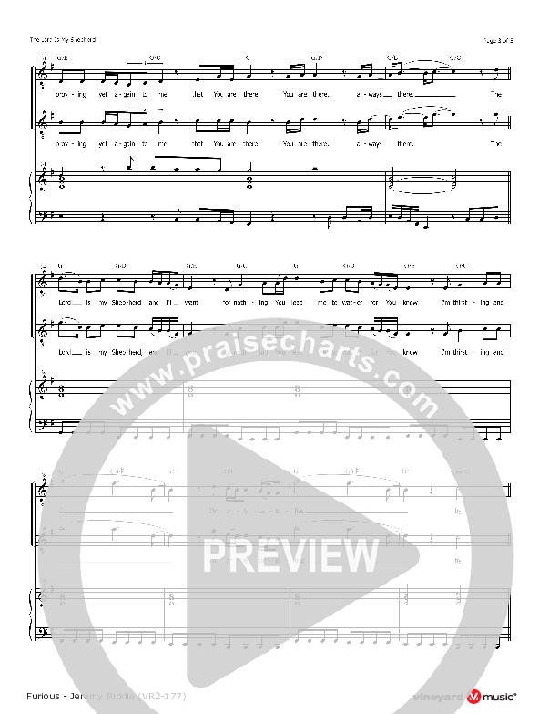 The Lord Is My Shepherd Piano/Vocal (Jeremy Riddle)