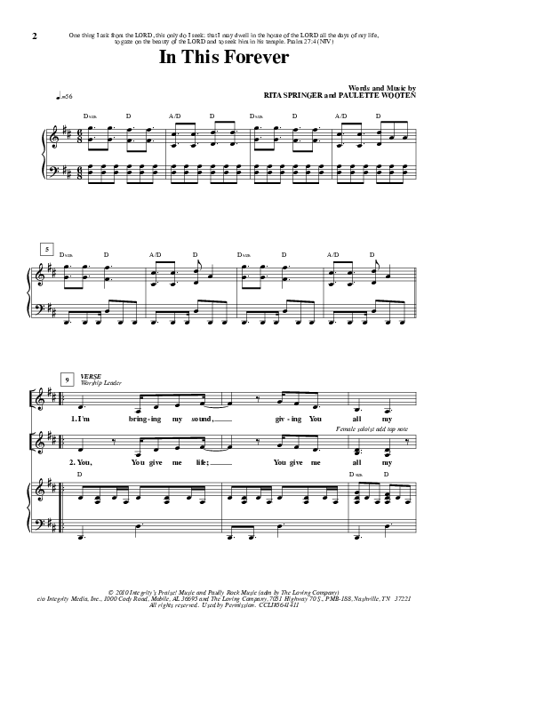 In This Forever Lead & Piano (Rita Springer)