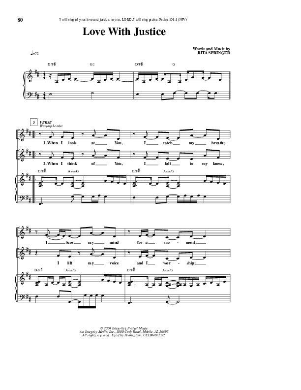 Love With Justice Lead & Piano (Rita Springer)