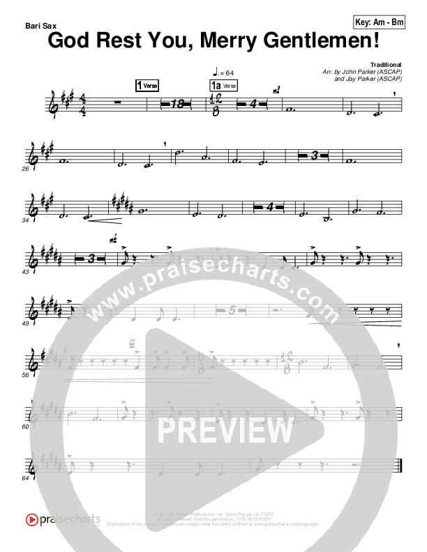 God Rest You Merry Gentlemen Bari Sax (John Parker / Jay Parker)