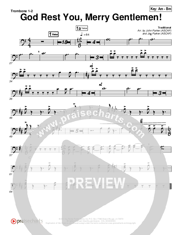 God Rest You Merry Gentlemen Trombone 1/2 (John Parker / Jay Parker)