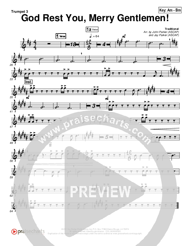God Rest You Merry Gentlemen Trumpet 3 (John Parker / Jay Parker)