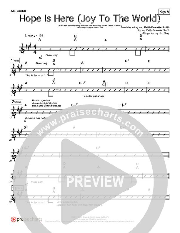 Hope Is Here (Joy To The World) Acoustic Guitar (Dan Macaulay)