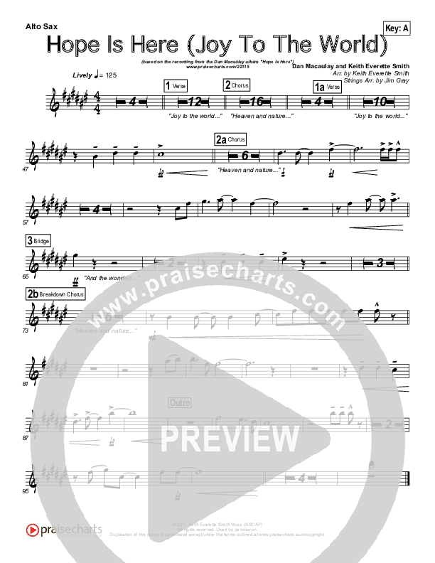 Hope Is Here (Joy To The World) Alto Sax (Dan Macaulay)