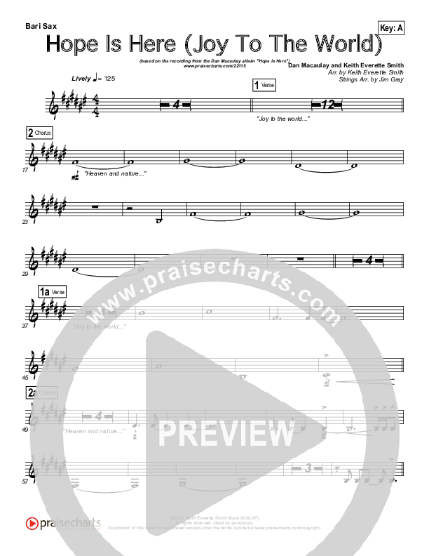Hope Is Here (Joy To The World) Bari Sax (Dan Macaulay)