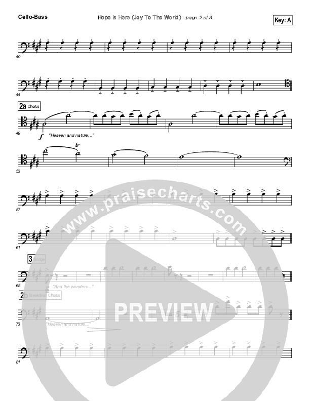 Hope Is Here (Joy To The World) Cello/Bass (Dan Macaulay)