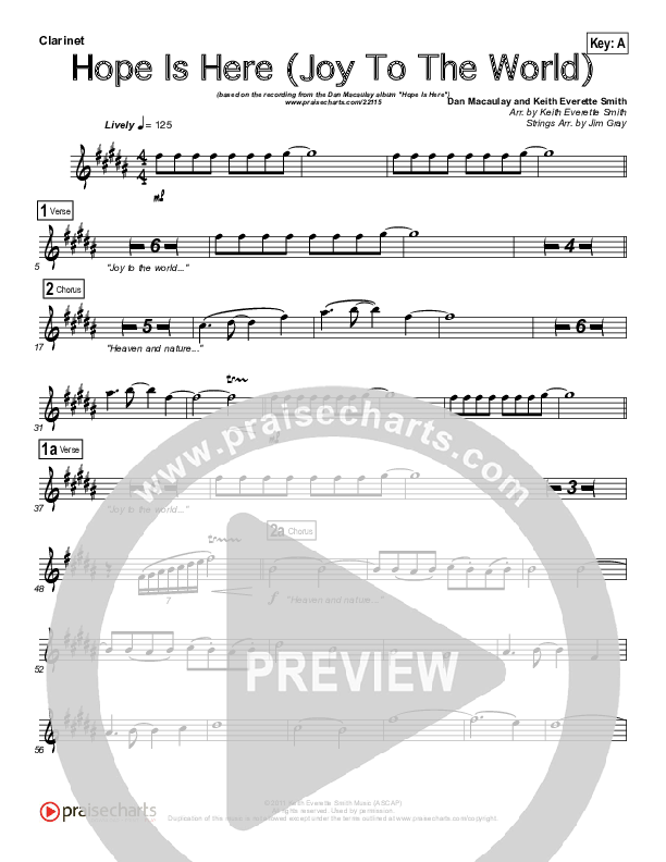 Hope Is Here (Joy To The World) Clarinet (Dan Macaulay)