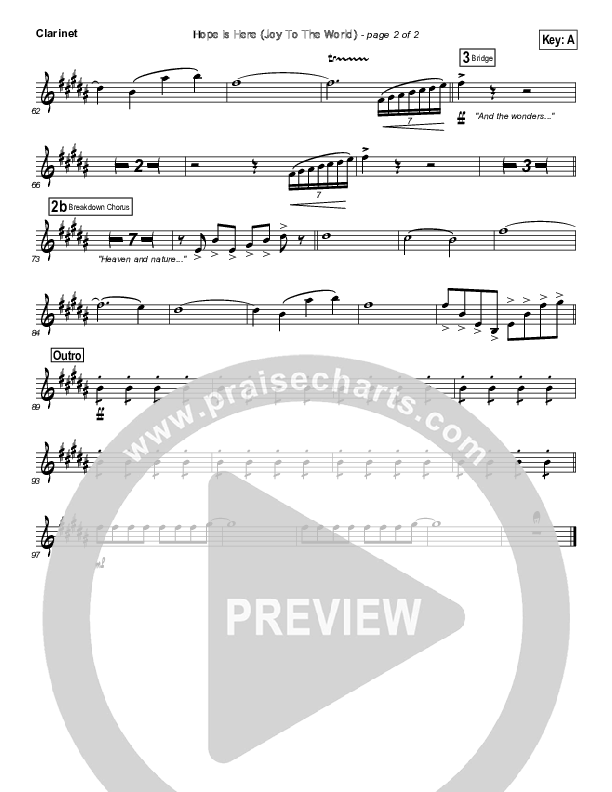 Hope Is Here (Joy To The World) Clarinet (Dan Macaulay)