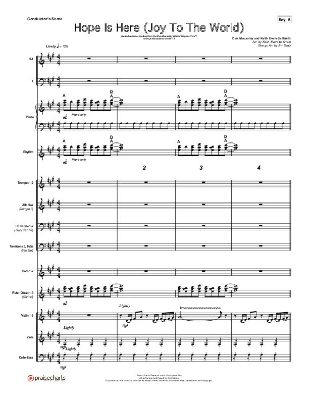 Hope Is Here (Joy To The World) Conductor's Score (Dan Macaulay)