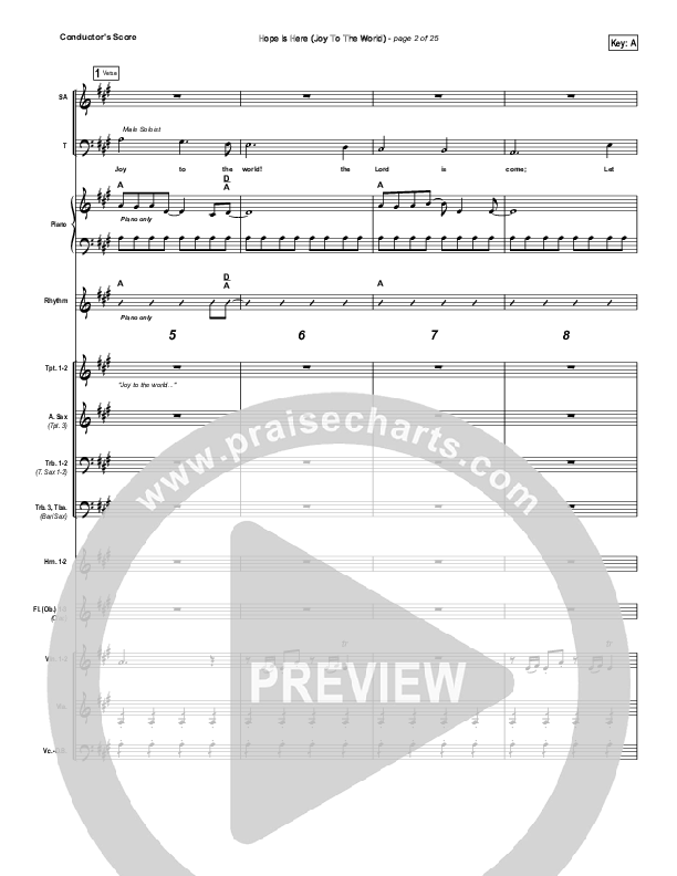 Hope Is Here (Joy To The World) Conductor's Score (Dan Macaulay)