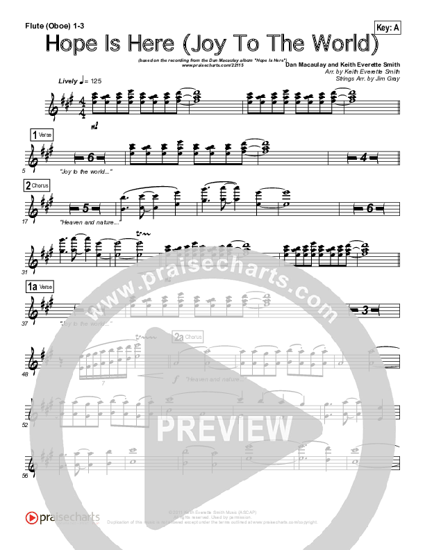 Hope Is Here (Joy To The World) Flute/Oboe 1/2/3 (Dan Macaulay)