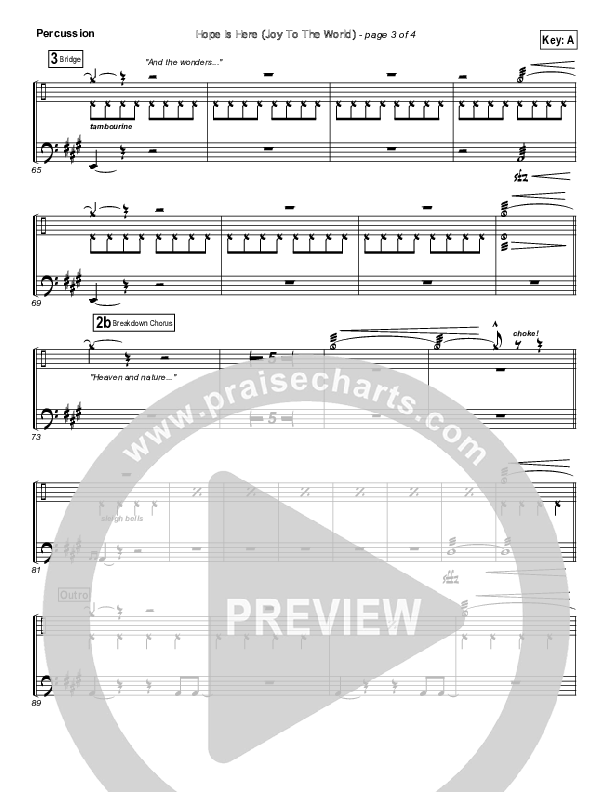 Hope Is Here (Joy To The World) Percussion (Dan Macaulay)