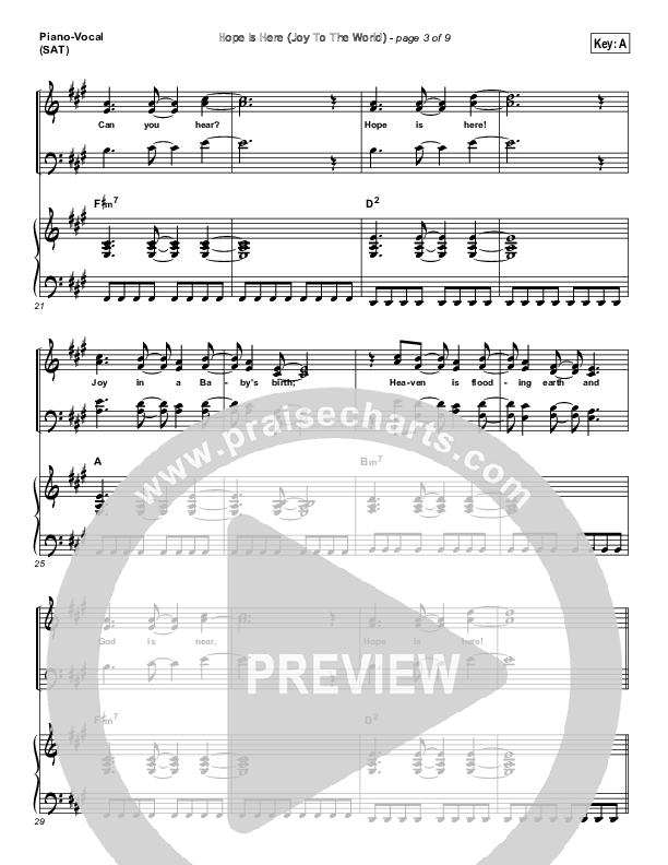 Hope Is Here (Joy To The World) Piano/Vocal (SAT) (Dan Macaulay)