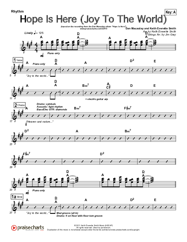 Hope Is Here (Joy To The World) Rhythm Chart (Dan Macaulay)