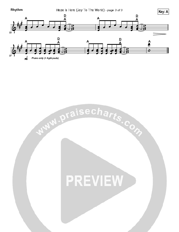 Hope Is Here (Joy To The World) Rhythm Chart (Dan Macaulay)