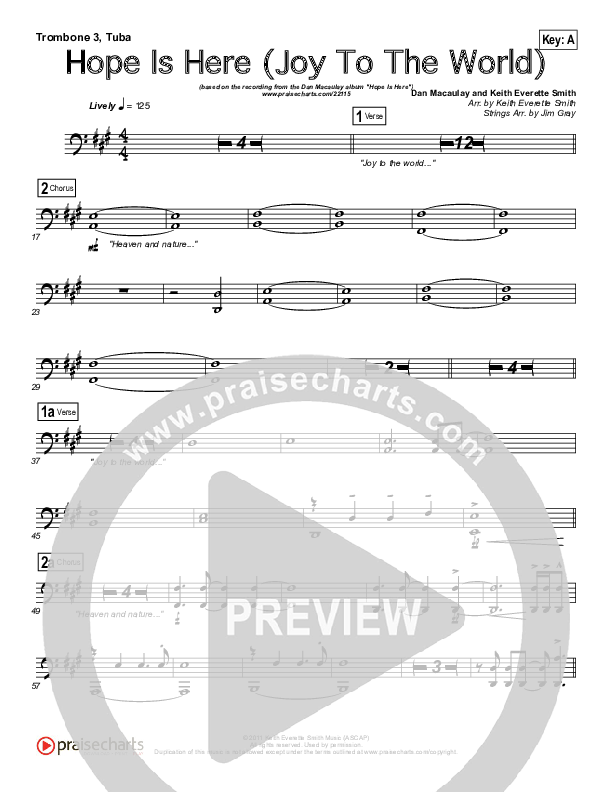 Hope Is Here (Joy To The World) Trombone 3/Tuba (Dan Macaulay)