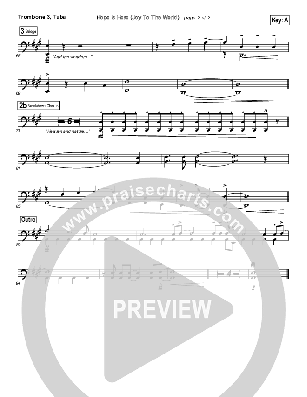 Hope Is Here (Joy To The World) Trombone 3/Tuba (Dan Macaulay)