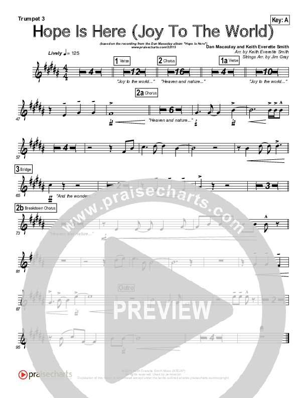 Hope Is Here (Joy To The World) Trumpet 3 (Dan Macaulay)