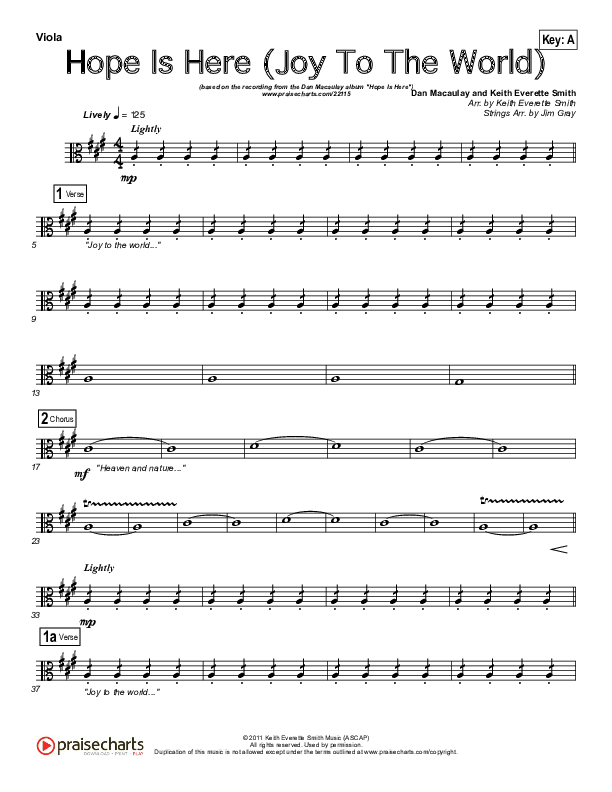 Hope Is Here (Joy To The World) Viola (Dan Macaulay)