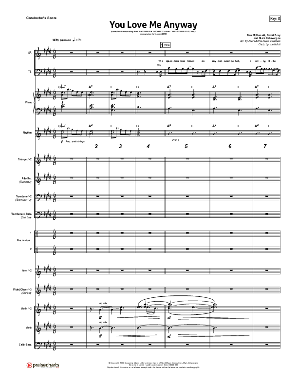 You Love Me Anyway Orchestration (Sidewalk Prophets)