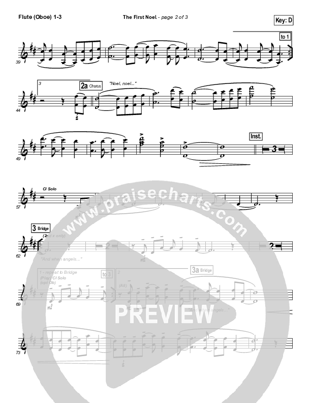 The First Noel Flute/Oboe 1/2/3 (David Crowder)