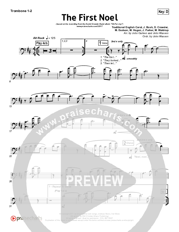 The First Noel Trombone 1/2 (David Crowder)