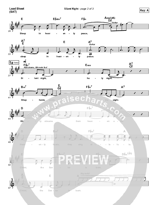 Silent Night Lead Sheet (Sanctus Real)