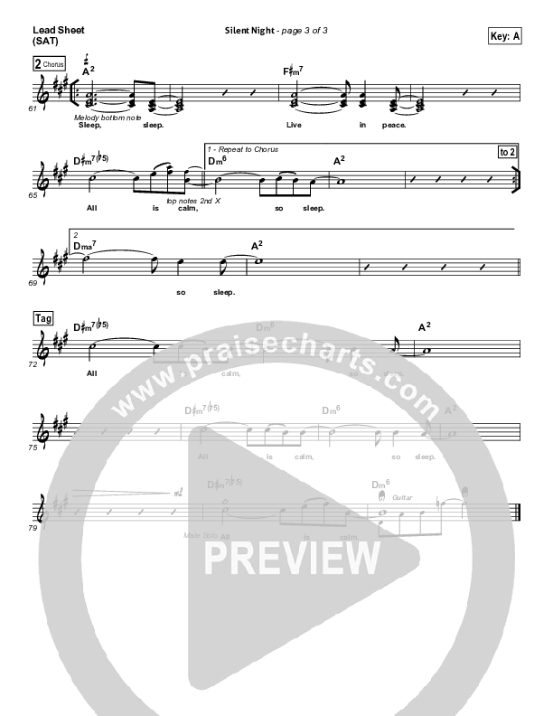 Silent Night Lead Sheet (Sanctus Real)