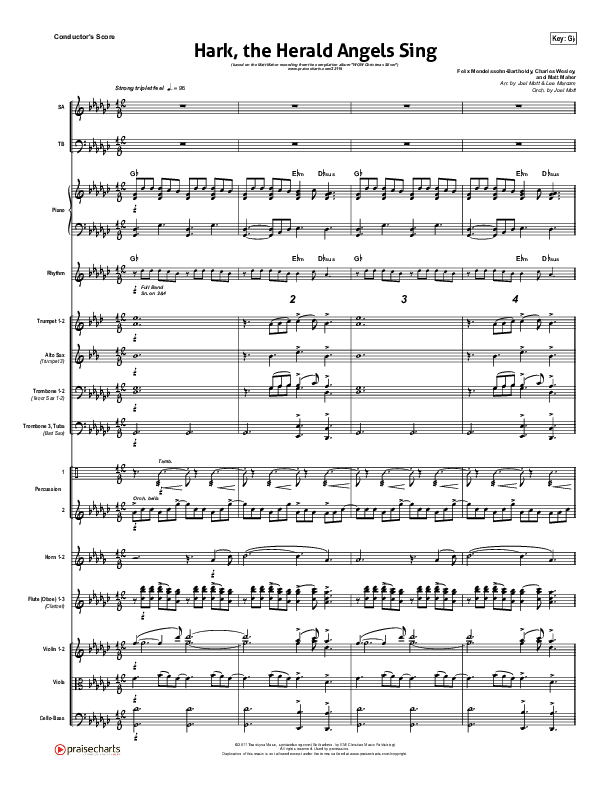 Hark The Herald Angels Sing Conductor's Score (Matt Maher)